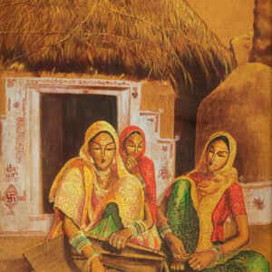 Soupda – Original Indian Folk Art Painting | Traditional Rural Life Artwork by Visual Artist Rekha Agrawal