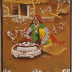 Gatti (Chakki) Chalate Hue – Traditional Indian Folk Art Painting