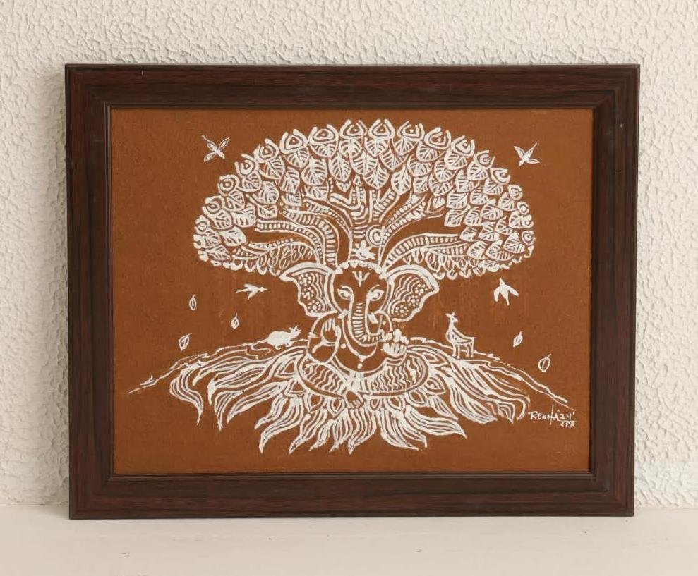 Bal Ganesh Ki Athkheliya – Traditional Folk Art Painting